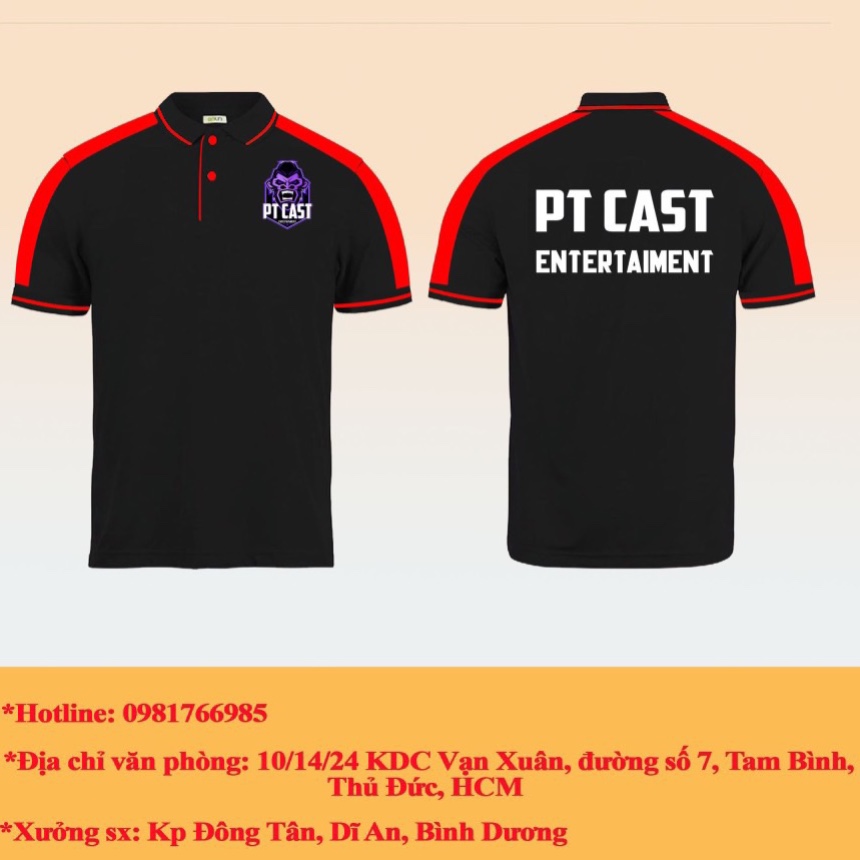 Áo Thun Đồng Phục Cổ Trụ - PTCast Entertainment
